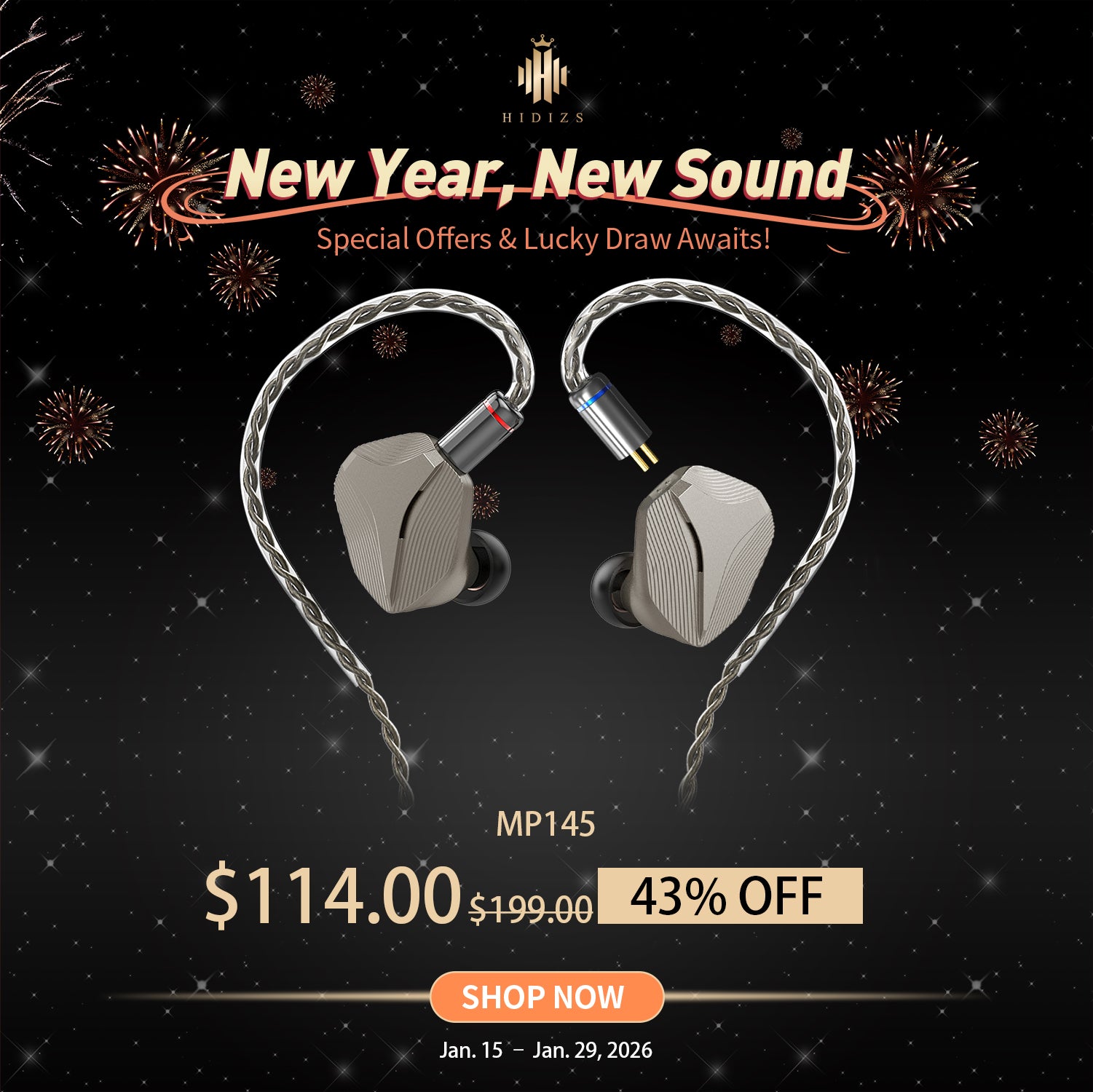 HIDIZS MP145 Planar Magnetic Driver In Ear Monitors for Audiophiles and Music Lovers