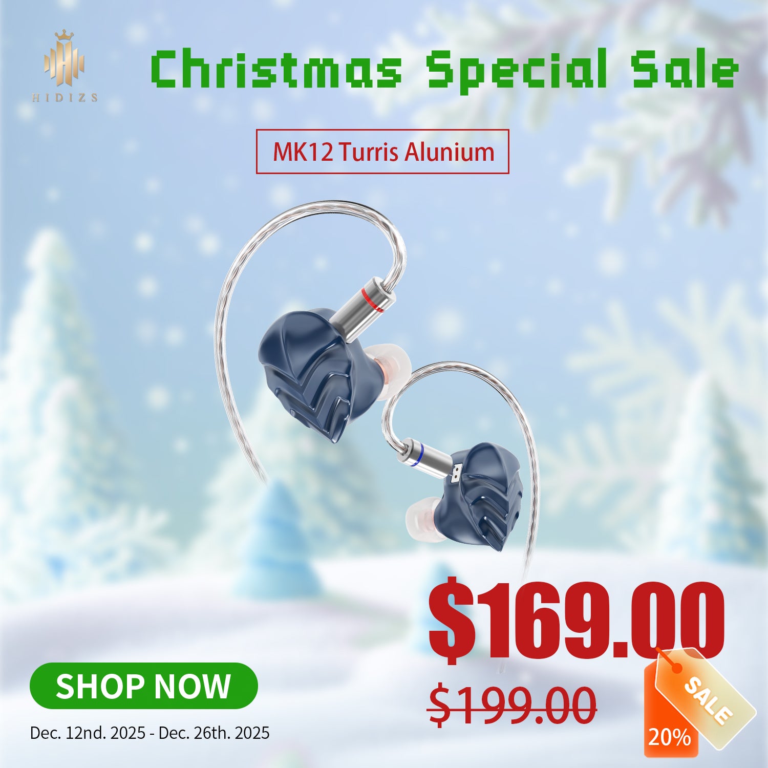 HIDIZS MK12 Turris 12mm 91% Pure Magnesium™ Diaphragm HiFi In-ear Monitors