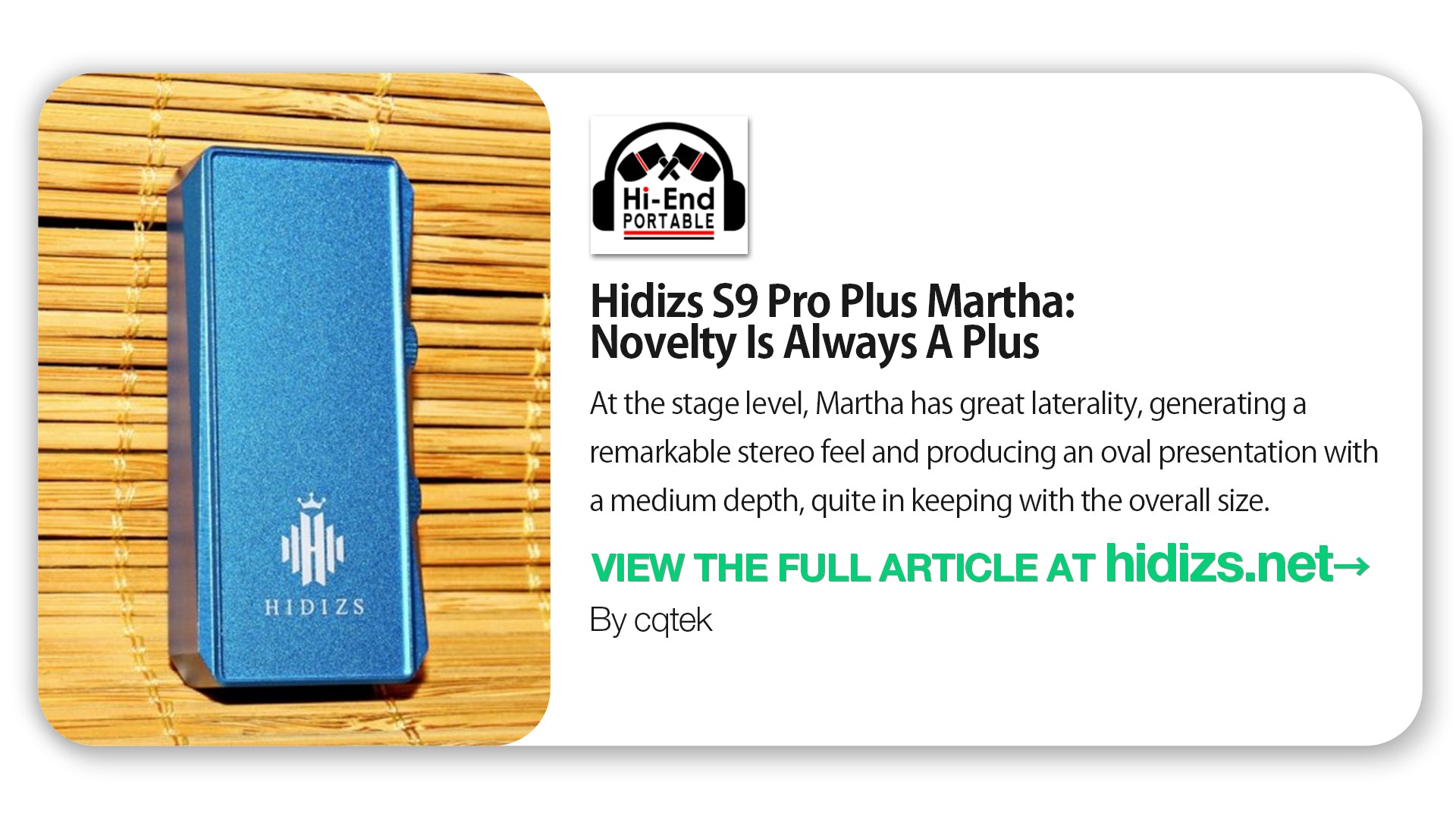Hidizs S9 Pro Plus Martha Review - cqtek