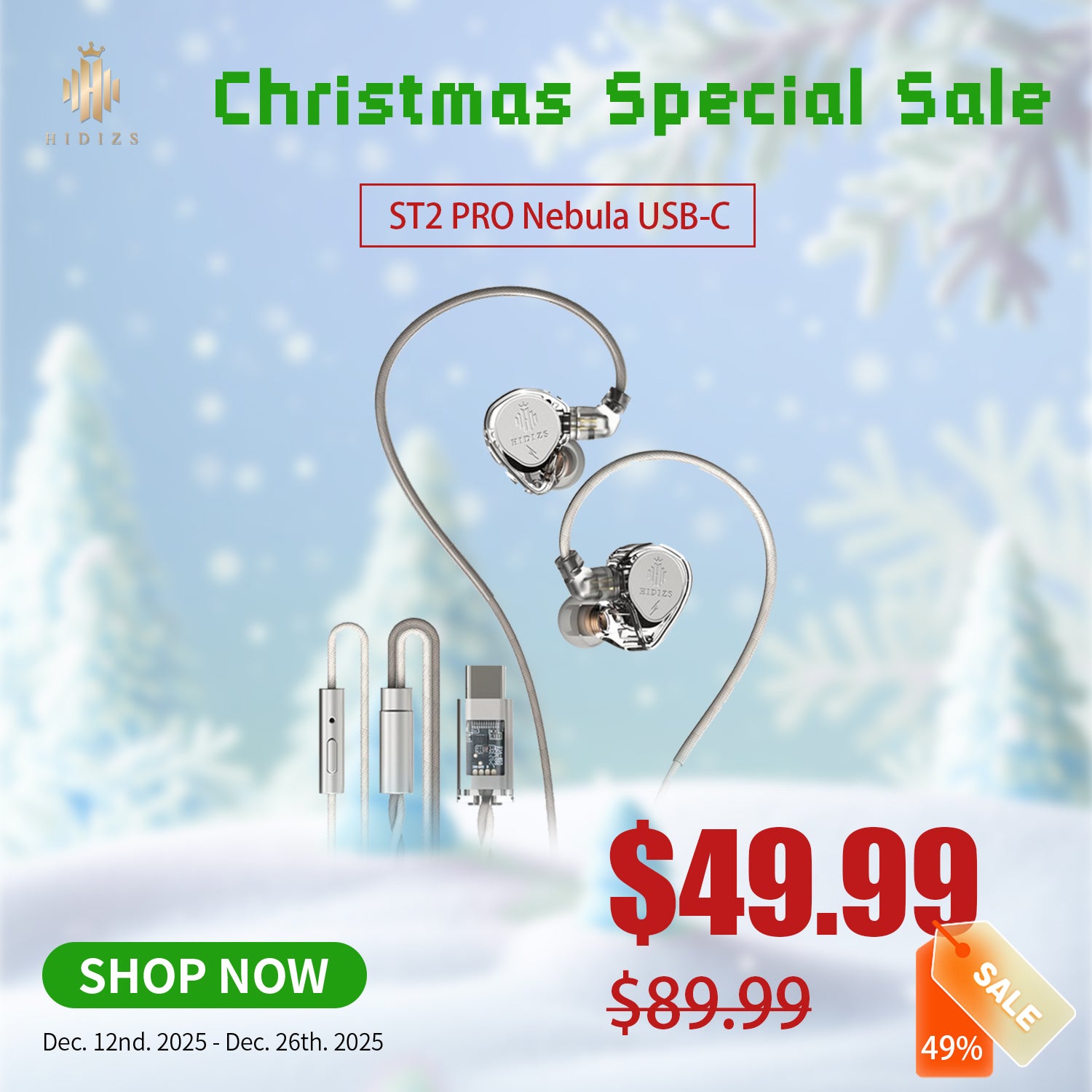 HIDIZS ST2 PRO Nebula 2-in-1 High-Performance DAC & USB-C HiFi Digital In-ear Earphones